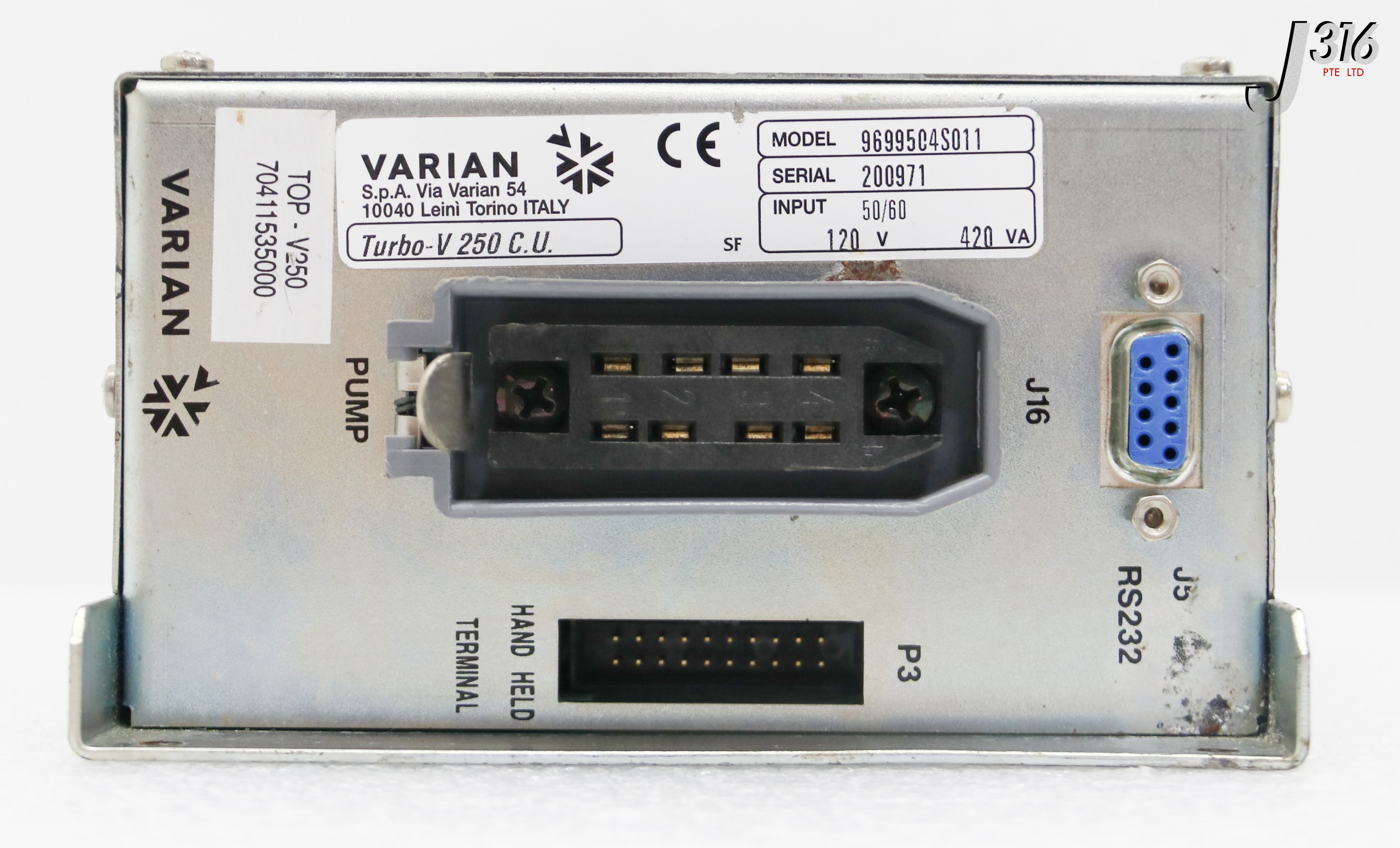 36017 VARIAN TURBOMOLECULAR PUMP CONTROLLER, TURBO-V 250 C.U.